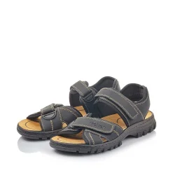 Rieker Men'S Trekking Sandals Graphite Black