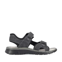 Rieker Men'S Trekking Sandals Stone Gray