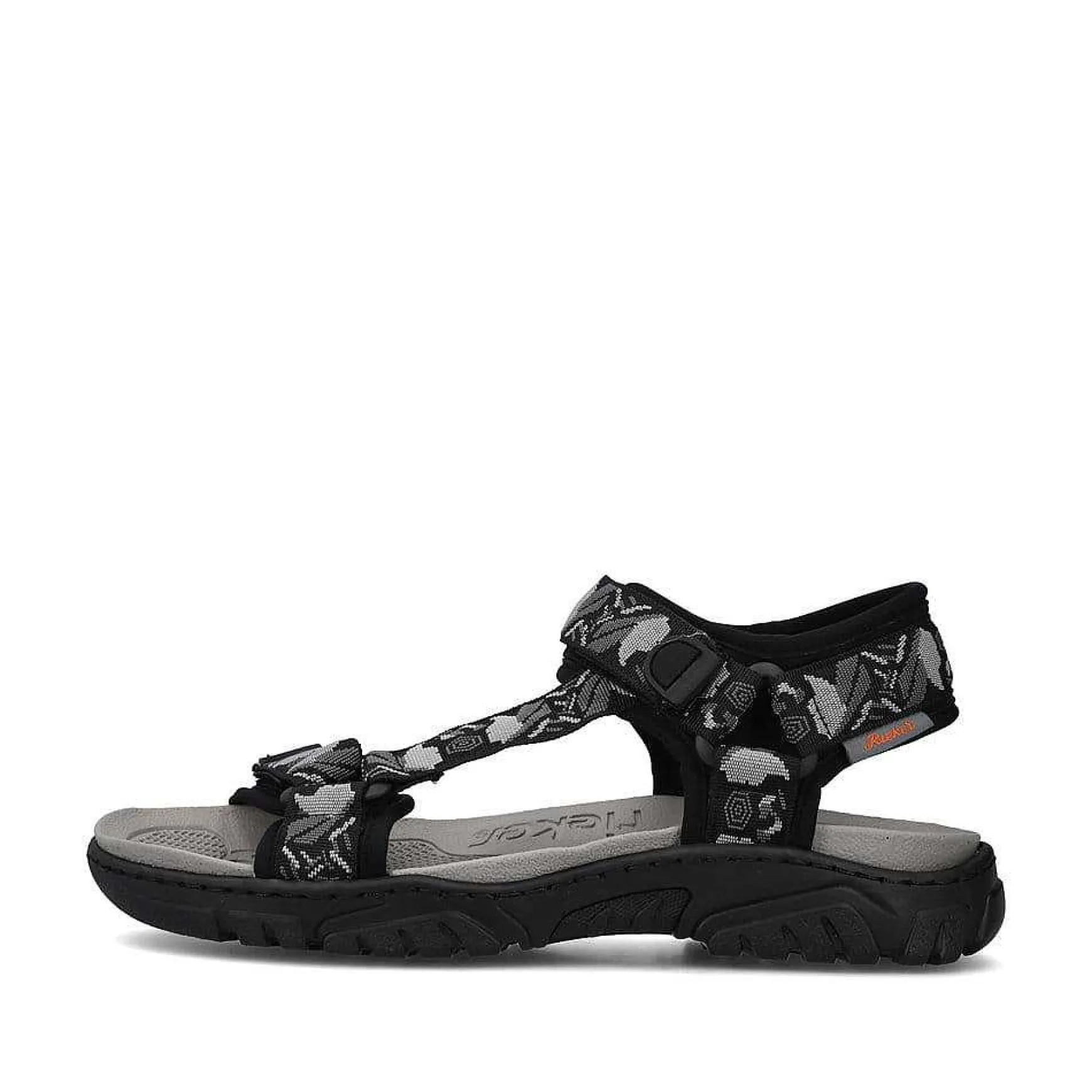 Rieker Men'S Trekking Sandals Asphalt Black-Gray