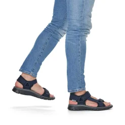 Rieker Men'S Trekking Sandals Navy Blue