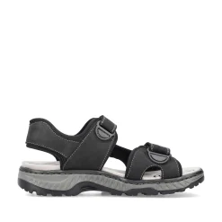 Rieker Men'S Trekking Sandals Asphalt Black