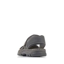 Rieker Men'S Trekking Sandals Graphite Black