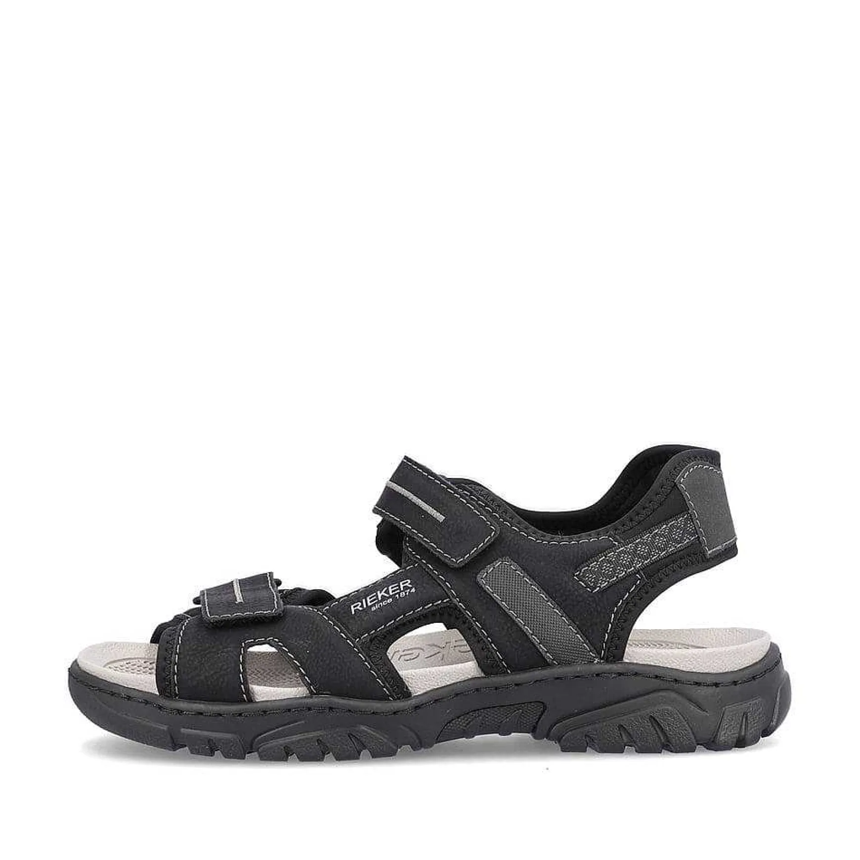 Rieker Men'S Trekking Sandals Jet Black