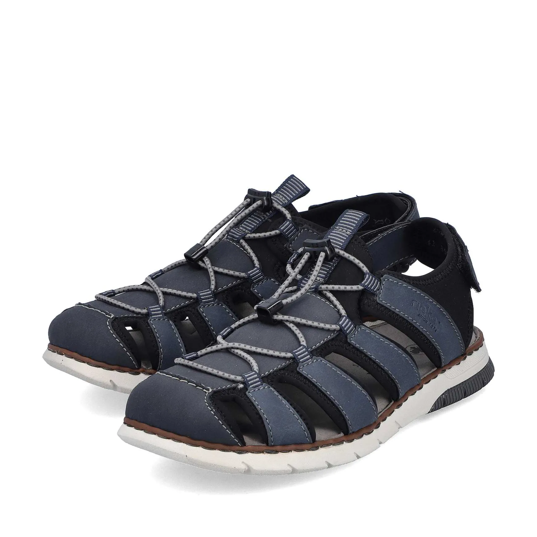 Rieker Men'S Trekking Sandals Steel Blue