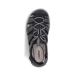 Rieker Men'S Trekking Sandals Graphite Black