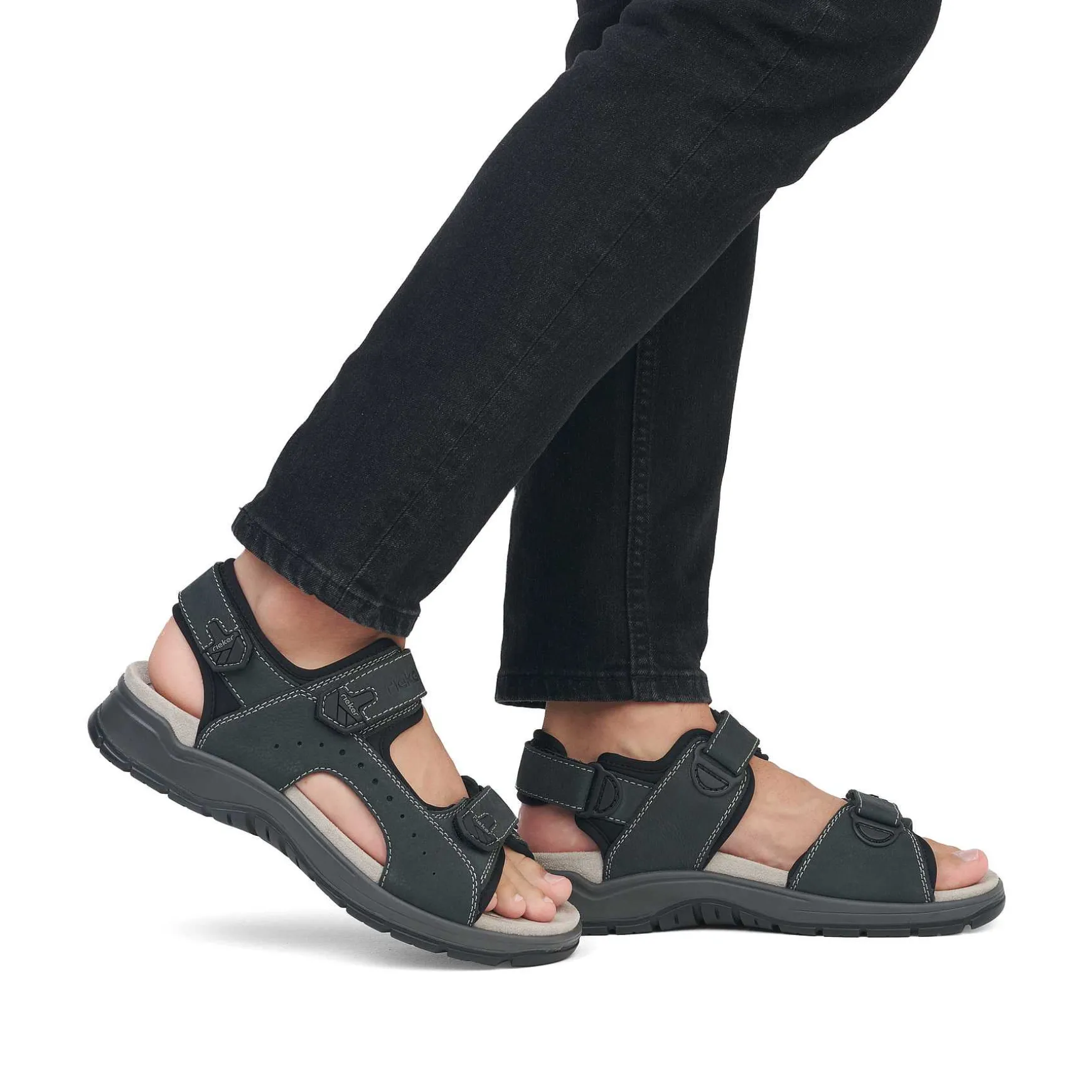 Rieker Men'S Trekking Sandals Blue Gray