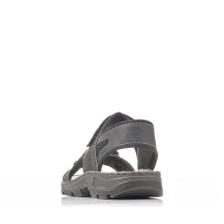 Rieker Men'S Trekking Sandals Graphite Black