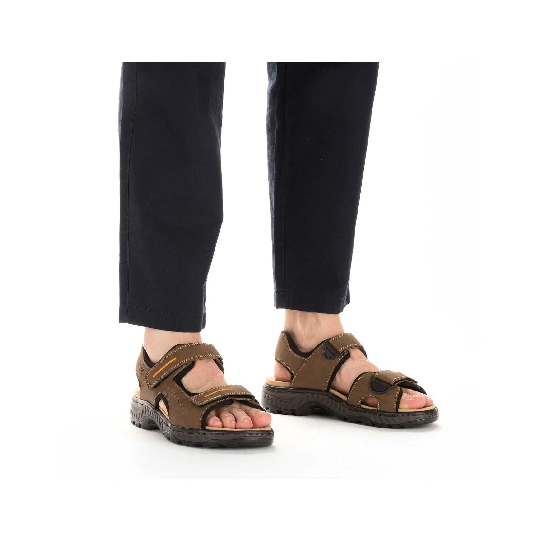 Rieker Men'S Trekking Sandals Coffee Brown