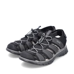 Rieker Men'S Trekking Sandals Graphite Black