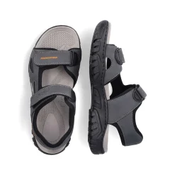 Rieker Men'S Trekking Sandals Steel Gray