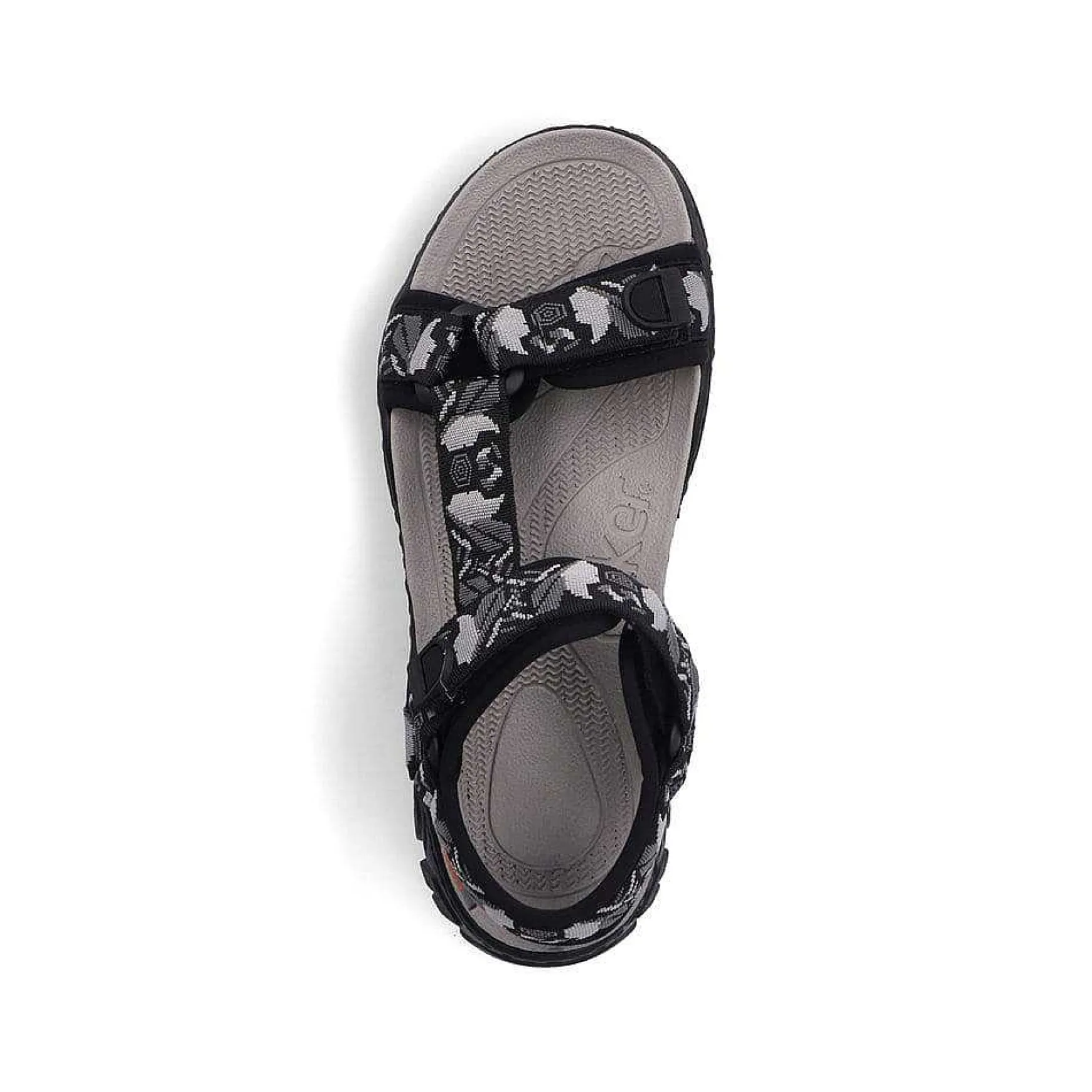 Rieker Men'S Trekking Sandals Asphalt Black-Gray