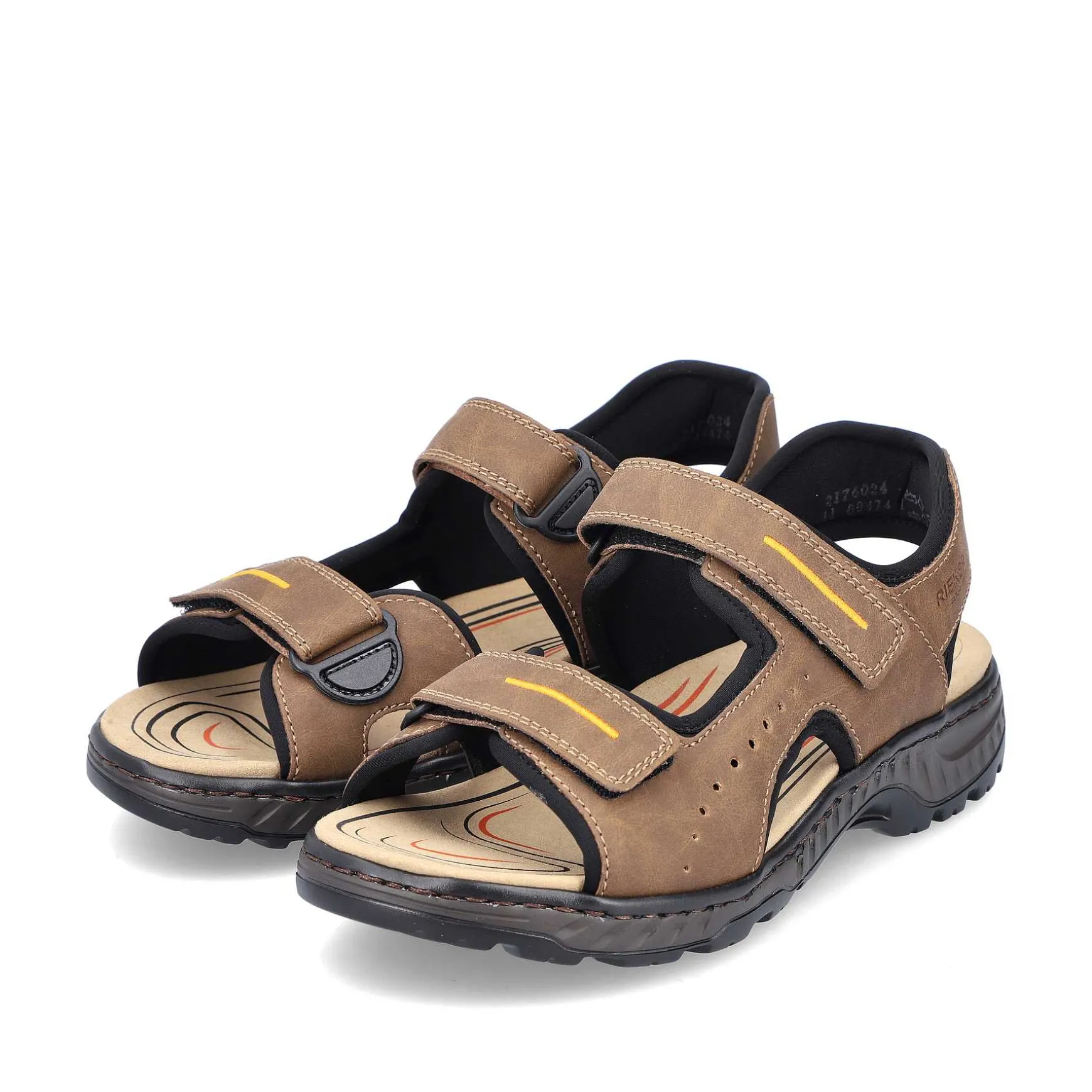 Rieker Men'S Trekking Sandals Coffee Brown