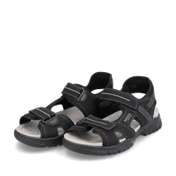 Rieker Men'S Trekking Sandals Jet Black