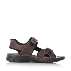 Rieker Men'S Trekking Sandals Dark Brown