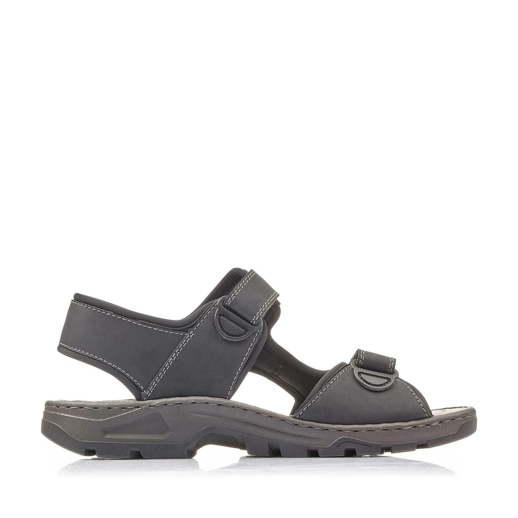 Rieker Men'S Trekking Sandals Graphite Black