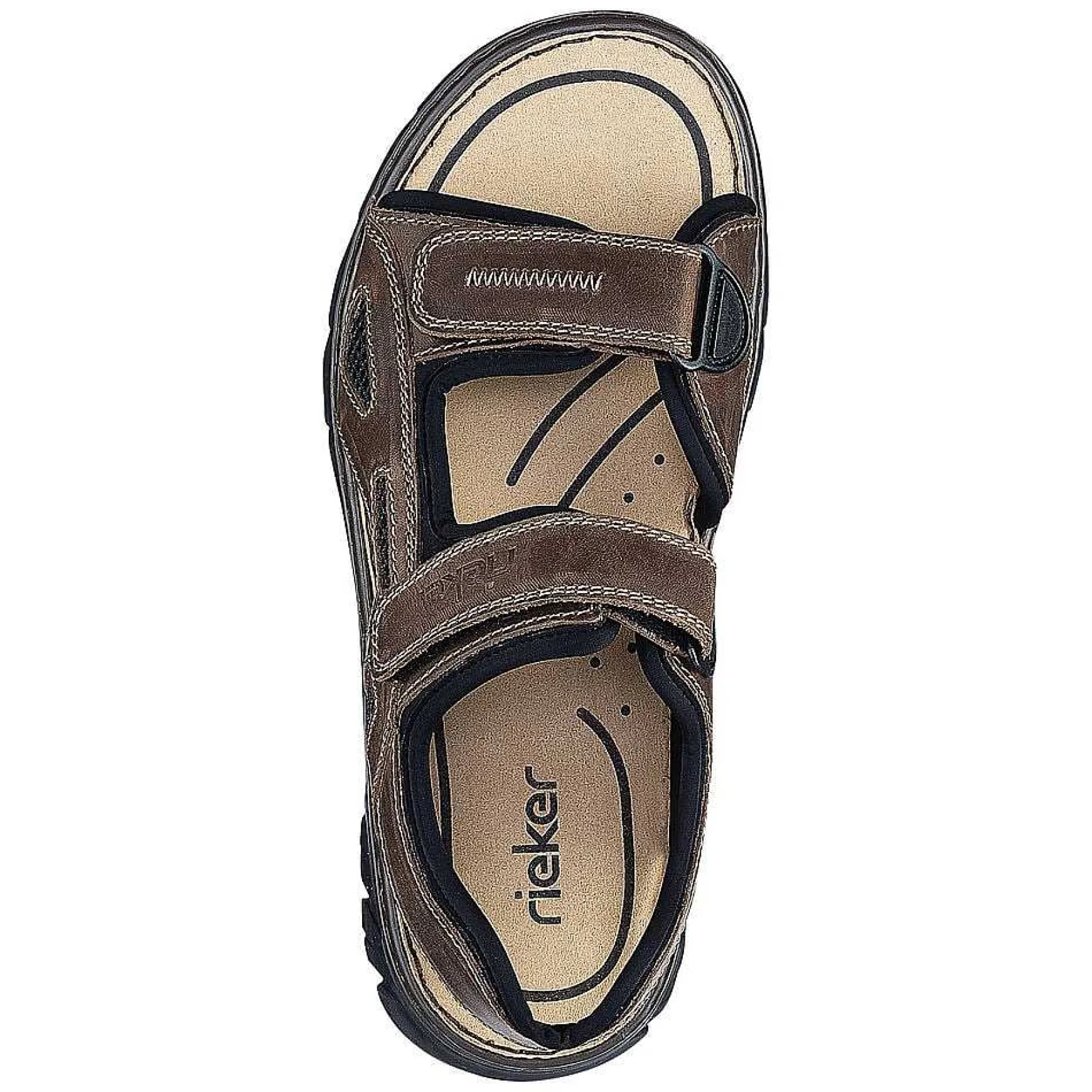 Rieker Men'S Trekking Sandals Dark Brown