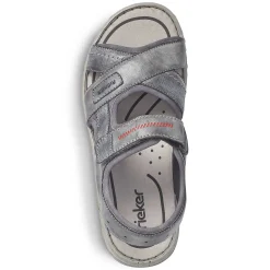Rieker Men'S Trekking Sandals Asphalt Gray