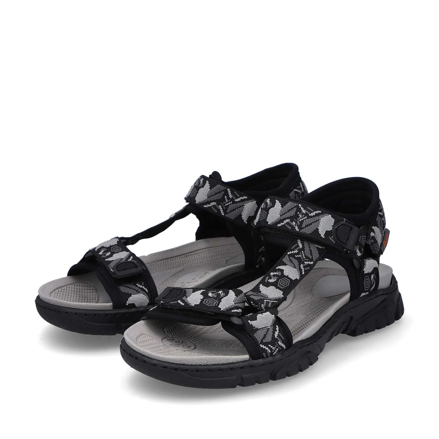 Rieker Men'S Trekking Sandals Asphalt Black-Gray