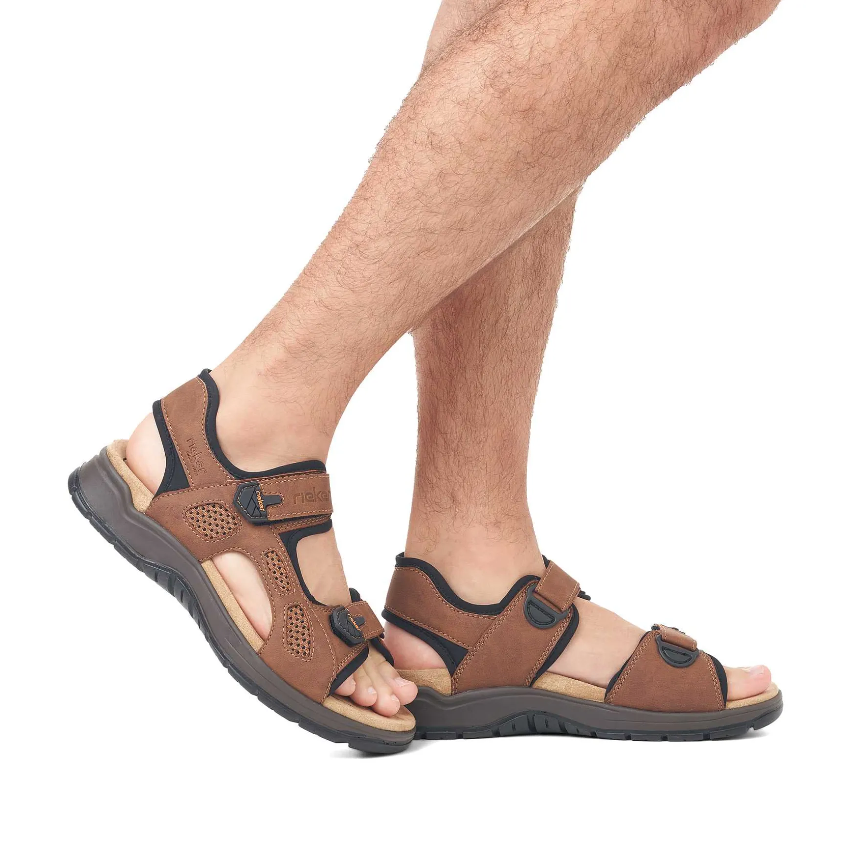 Rieker Men'S Trekking Sandals Wood Brown