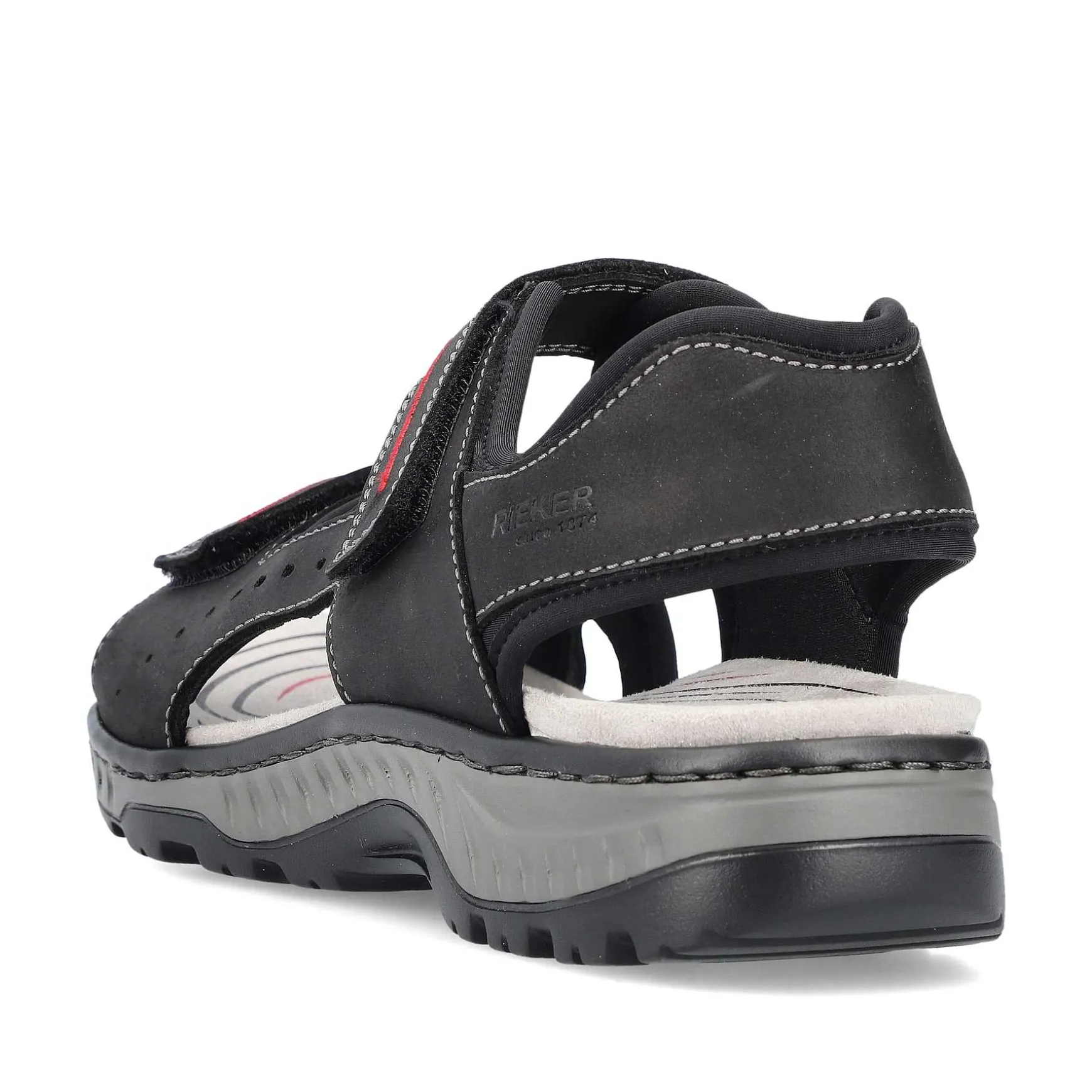 Rieker Men'S Trekking Sandals Asphalt Black