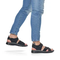 Rieker Men'S Trekking Sandals Jet Black