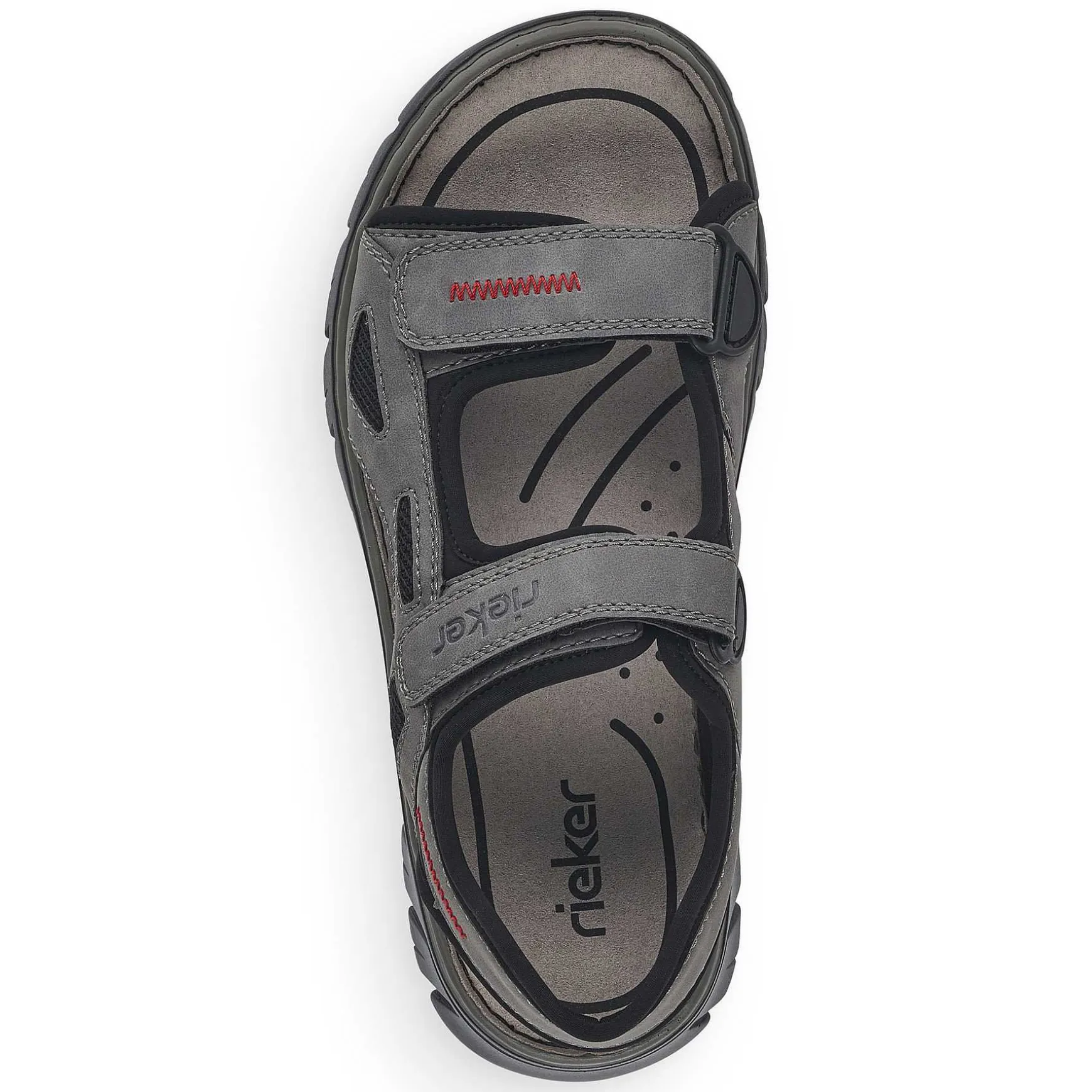 Rieker Men'S Trekking Sandals Rock Grey
