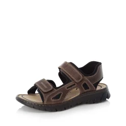 Rieker Men'S Trekking Sandals Dark Brown