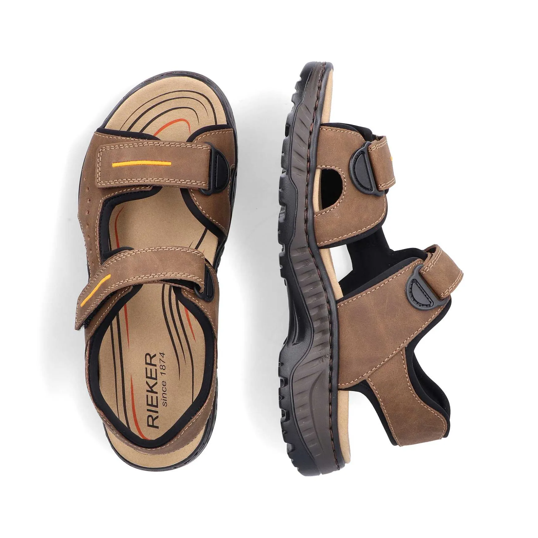 Rieker Men'S Trekking Sandals Coffee Brown