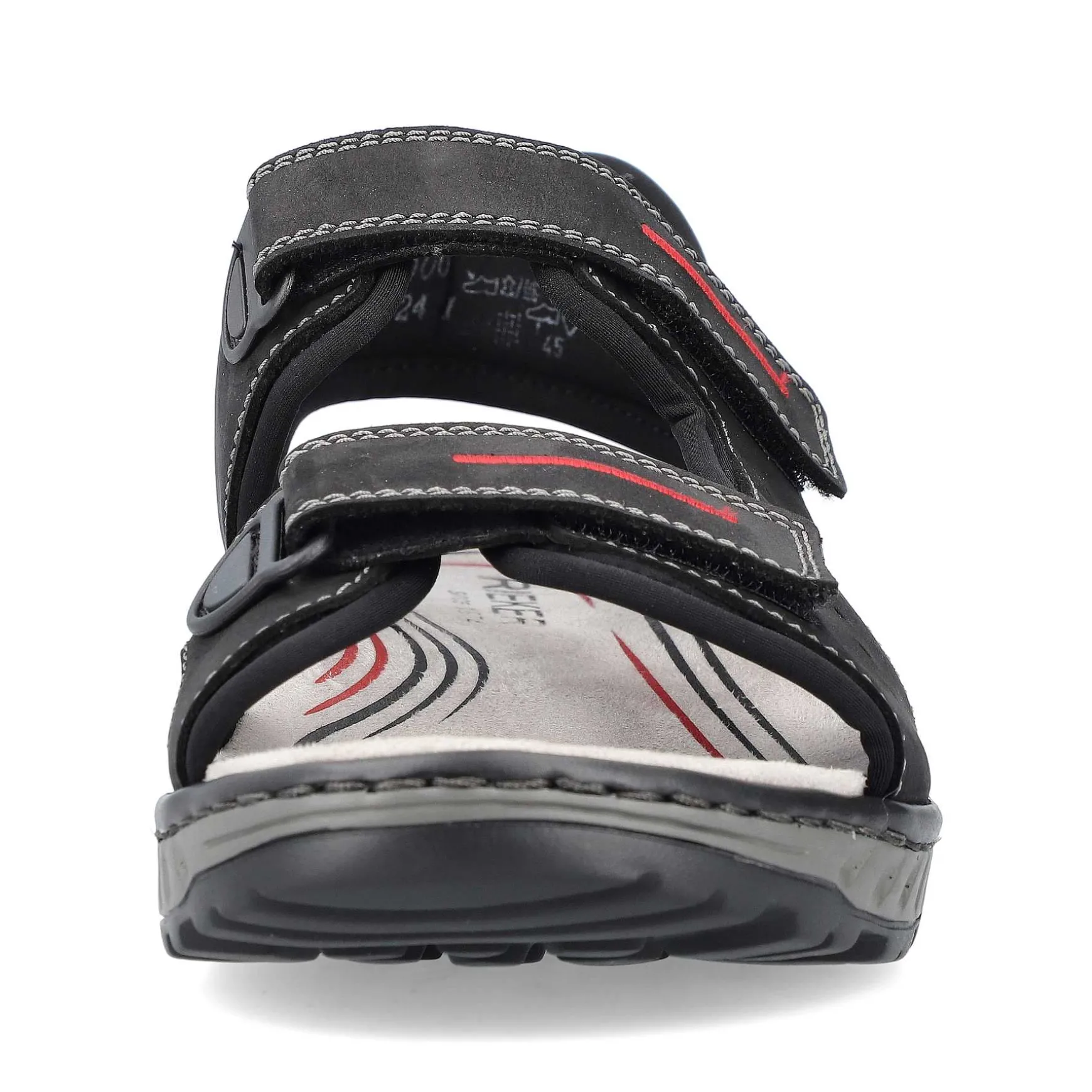 Rieker Men'S Trekking Sandals Asphalt Black