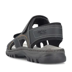 Rieker Men'S Trekking Sandals Midnight Black