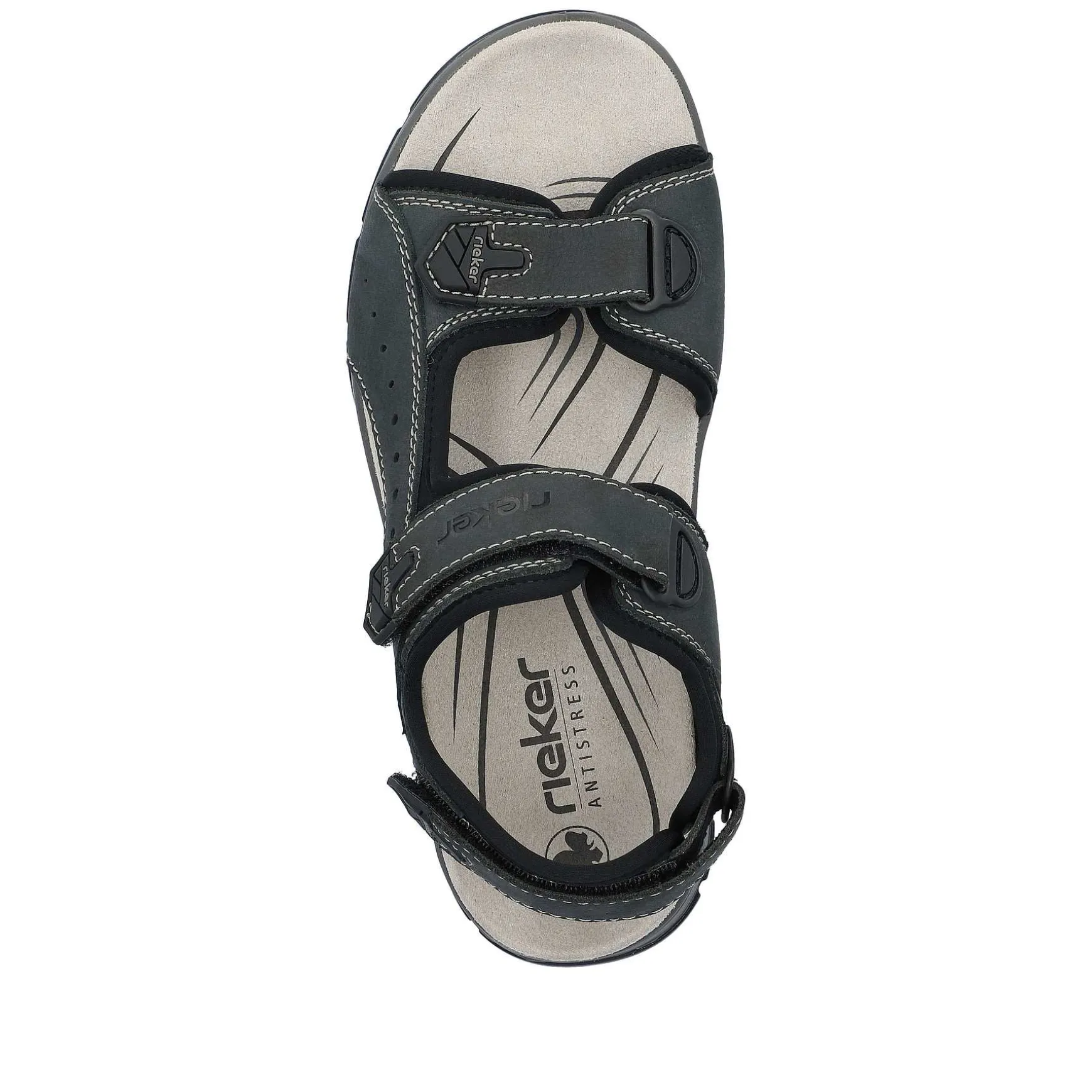 Rieker Men'S Trekking Sandals Blue Gray