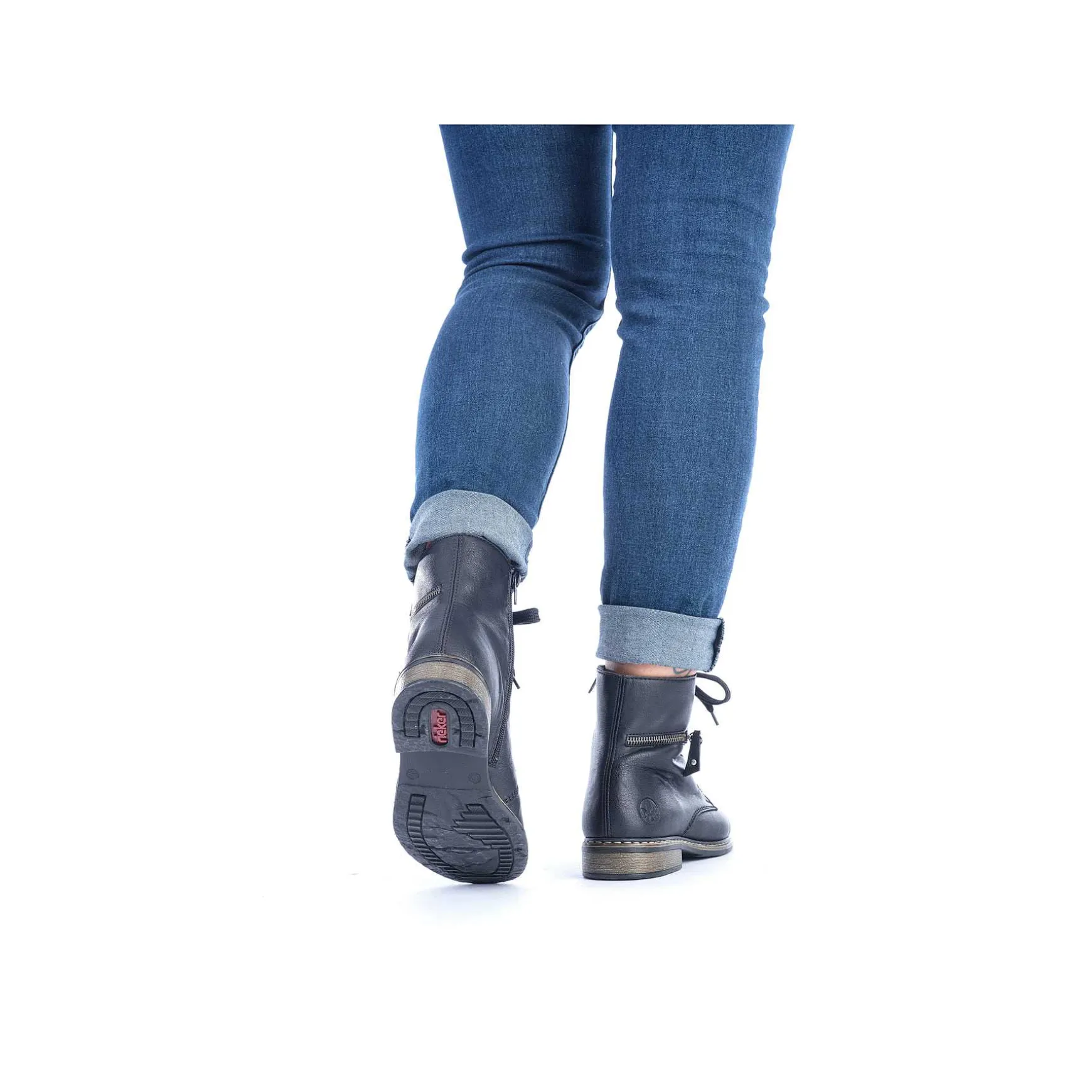 Rieker Women'S Biker Boots Jet Black