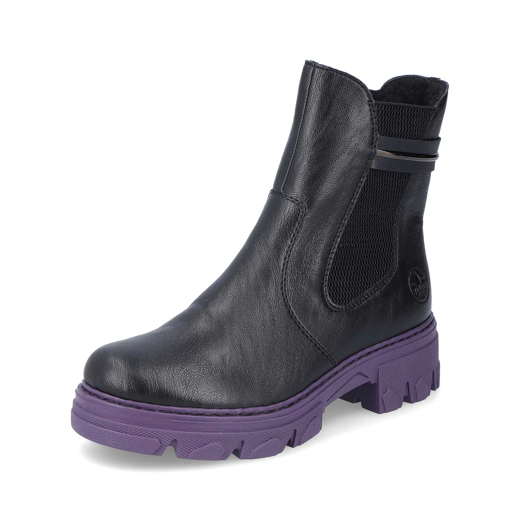 Rieker Women'S Biker Boots Night Black-Purple