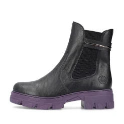 Rieker Women'S Biker Boots Night Black-Purple