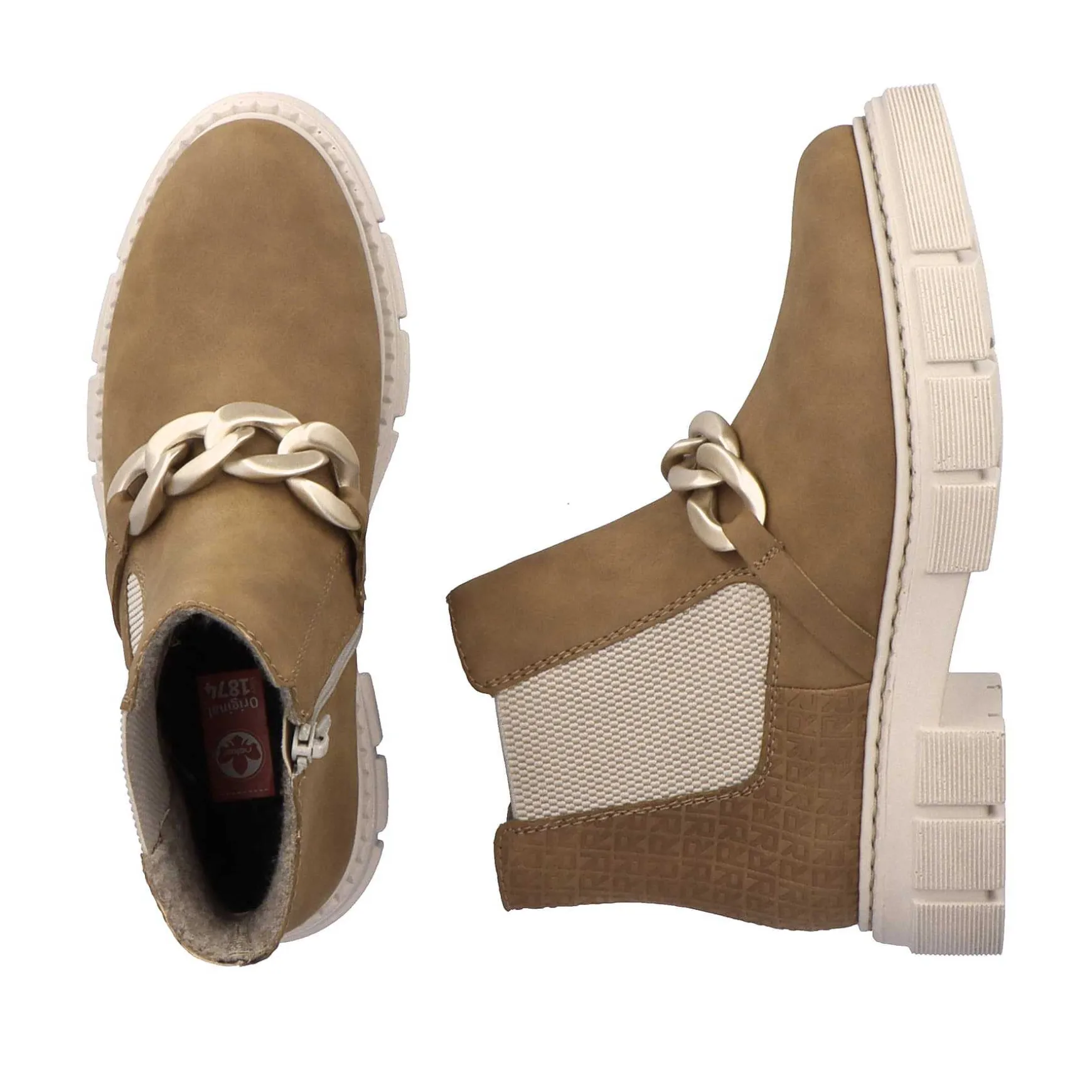 Rieker Women'S Chelsea Boots Camel Brown
