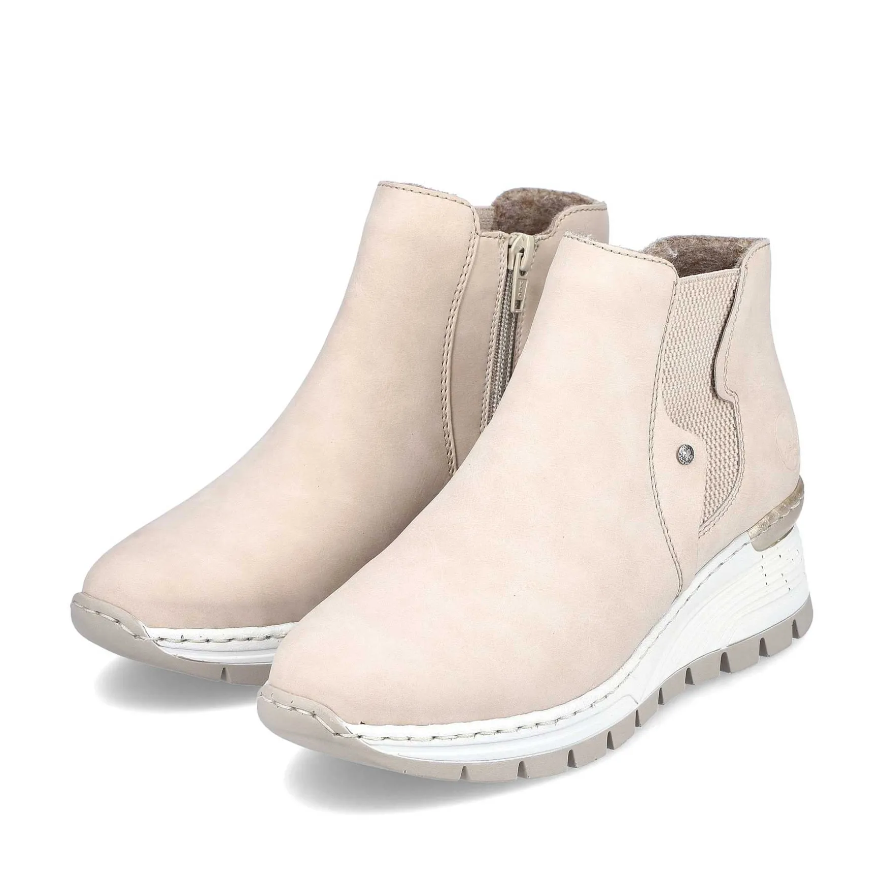 Rieker Women'S Chelsea Boots Cream Beige