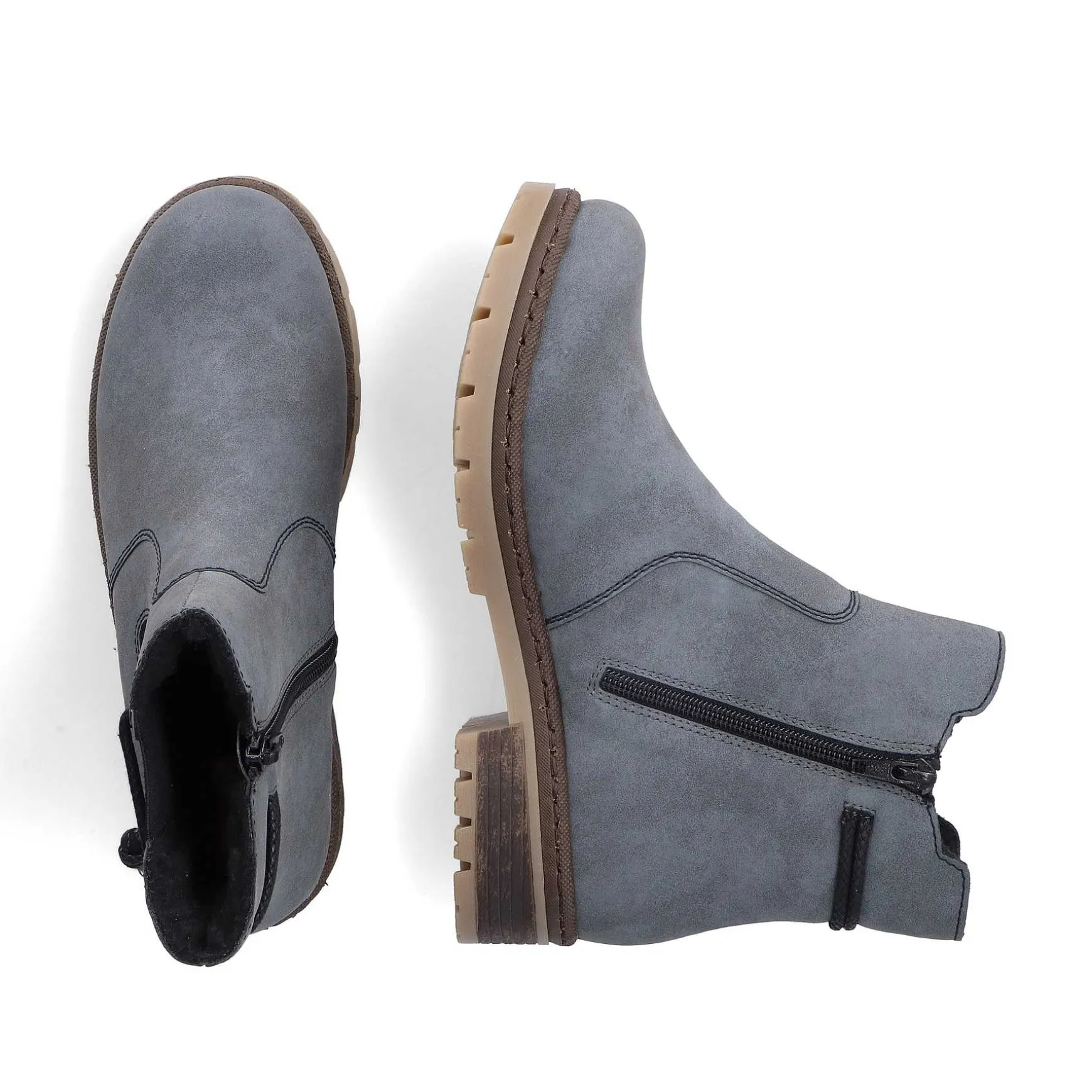 Rieker Women'S Chelsea Boots Grey-Blue-Black
