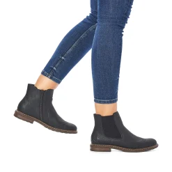 Rieker Women'S Chelsea Boots Asphalt Black