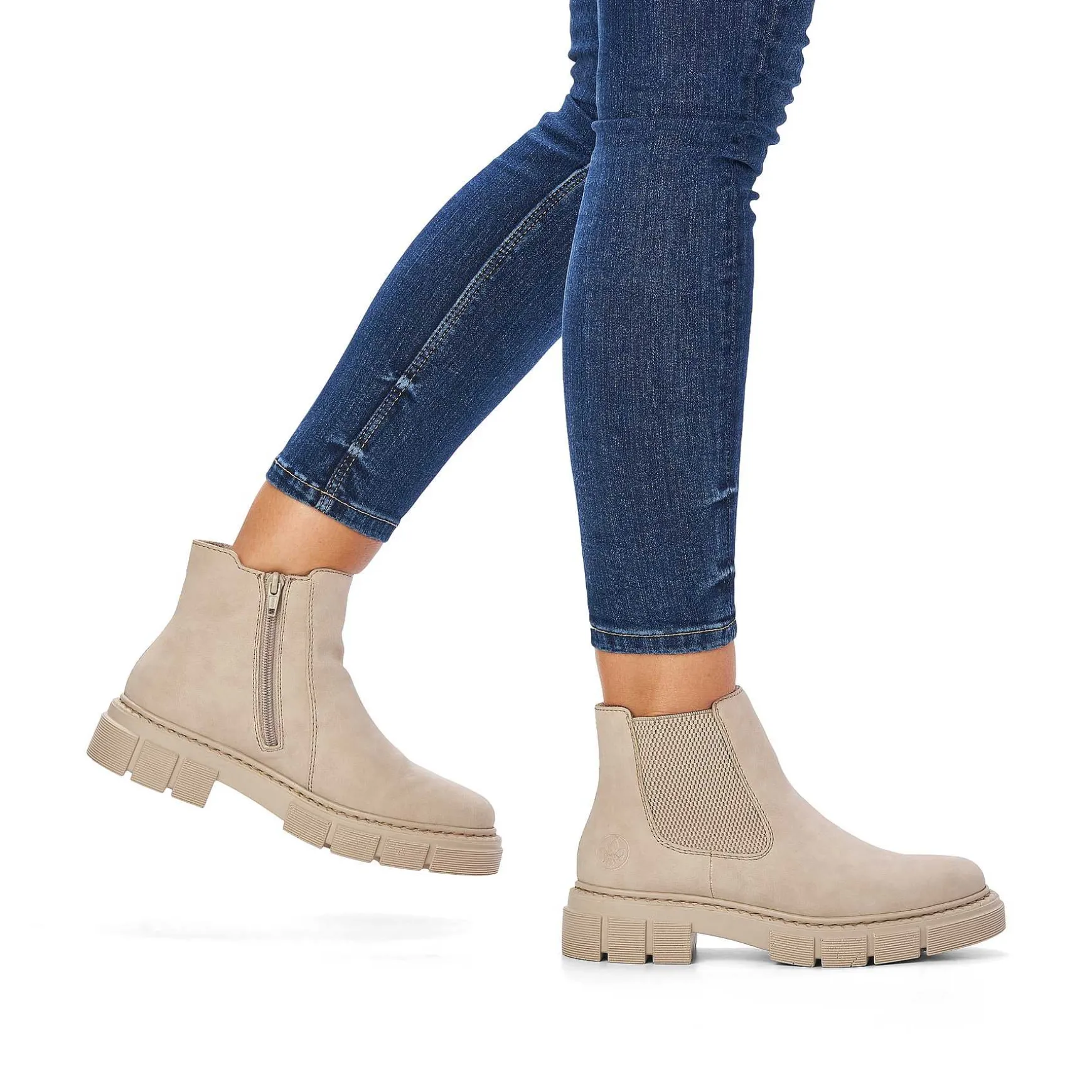Rieker Women'S Chelsea Boots Cream Beige