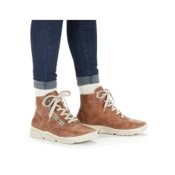Rieker Women'S Corded Boots Chestnut Brown