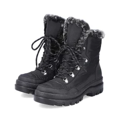 Rieker Women'S Corded Boots Deep Black