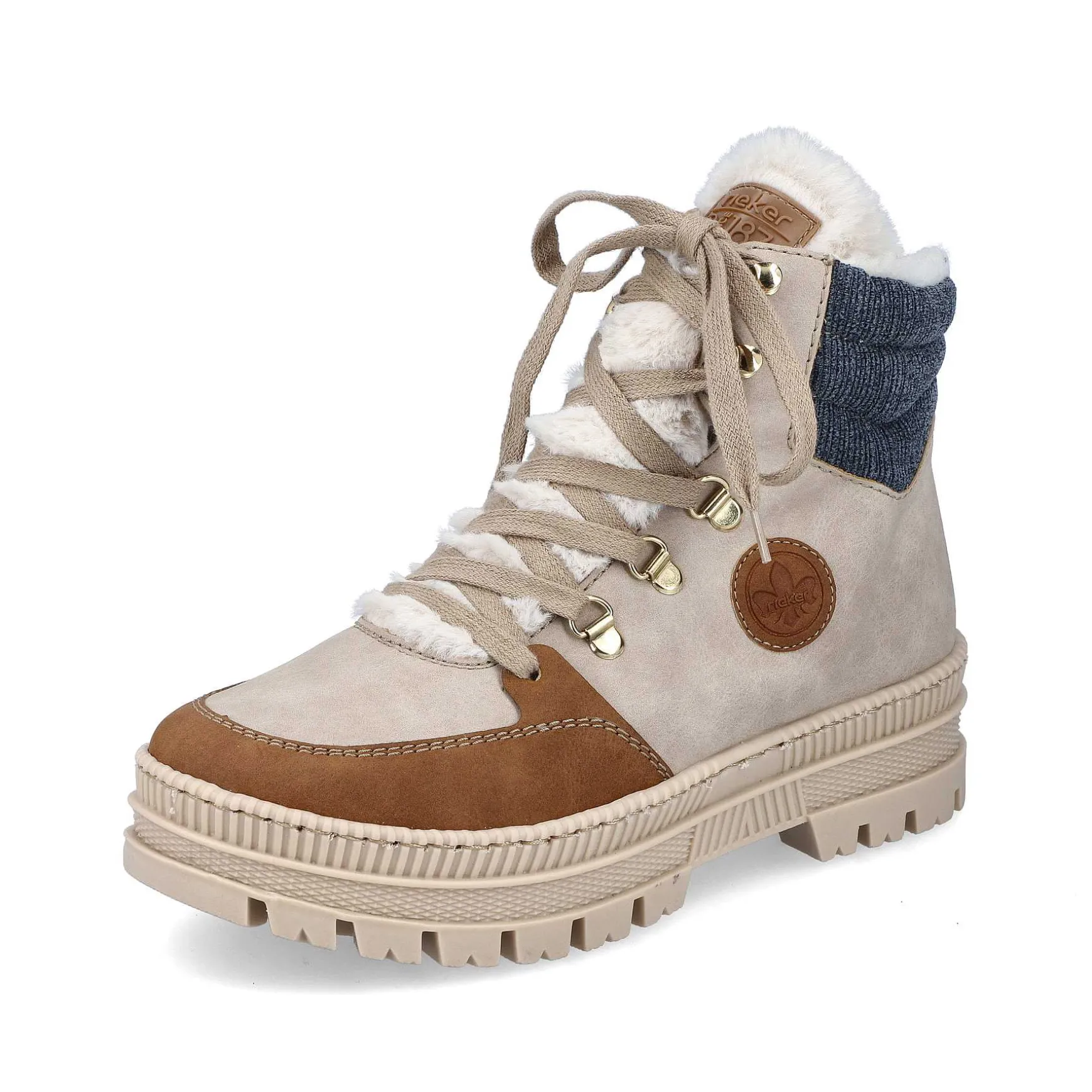 Rieker Women'S Corded Boots Beige Noisette