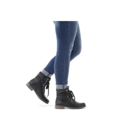 Rieker Women'S Corded Boots Asphalt Black