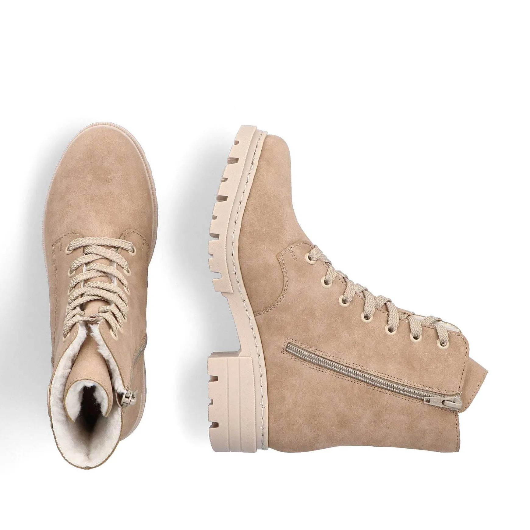 Rieker Women'S Corded Boots Brown Beige