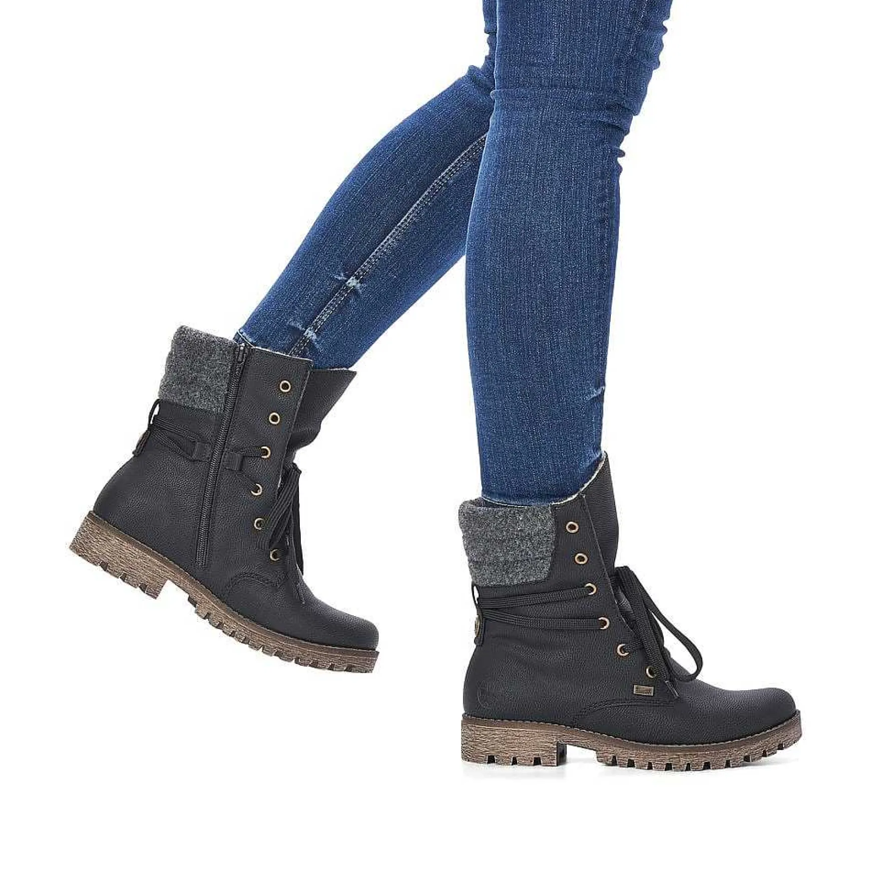 Rieker Women'S Corded Boots Night Black