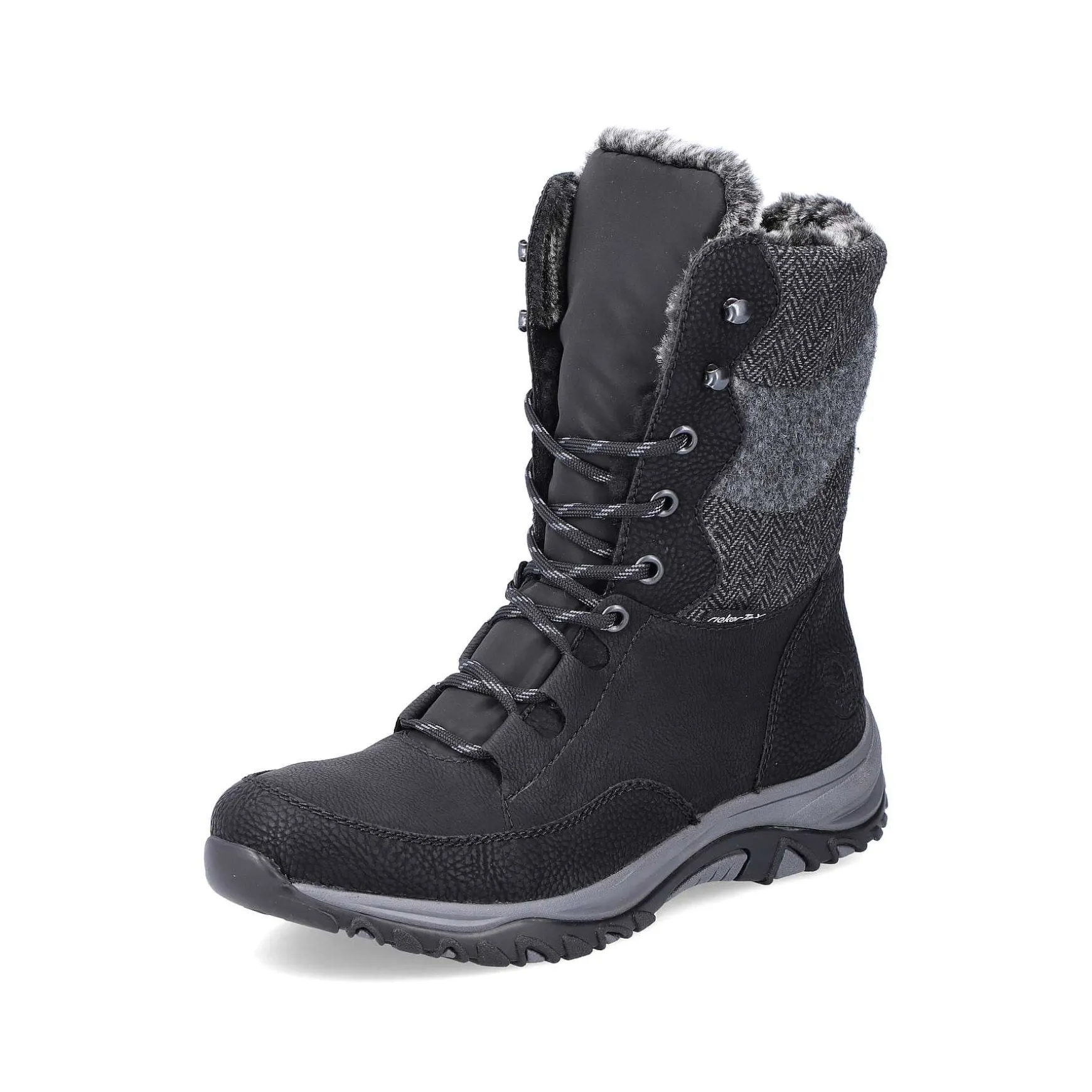Rieker Women'S Corded Boots Deep Black