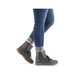 Rieker Women'S Corded Boots In Green Grey