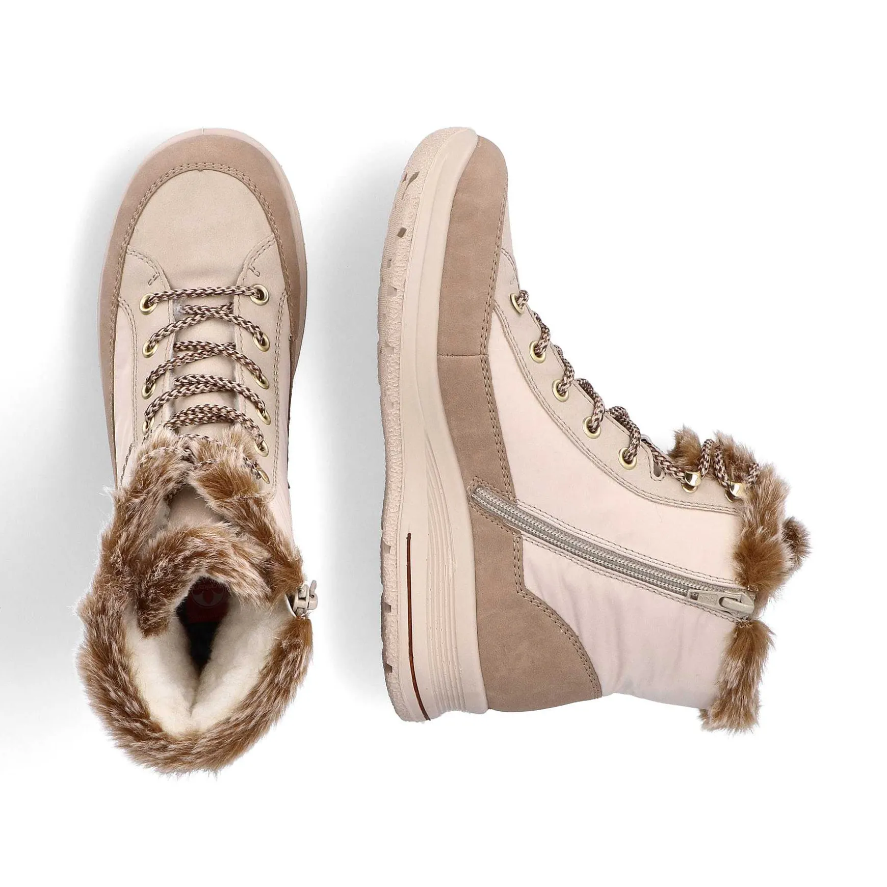 Rieker Women'S Corded Boots Vanilla Beige