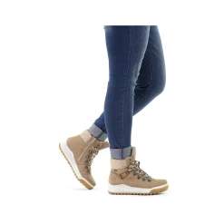 Rieker Women'S Corded Boots Brown Beige