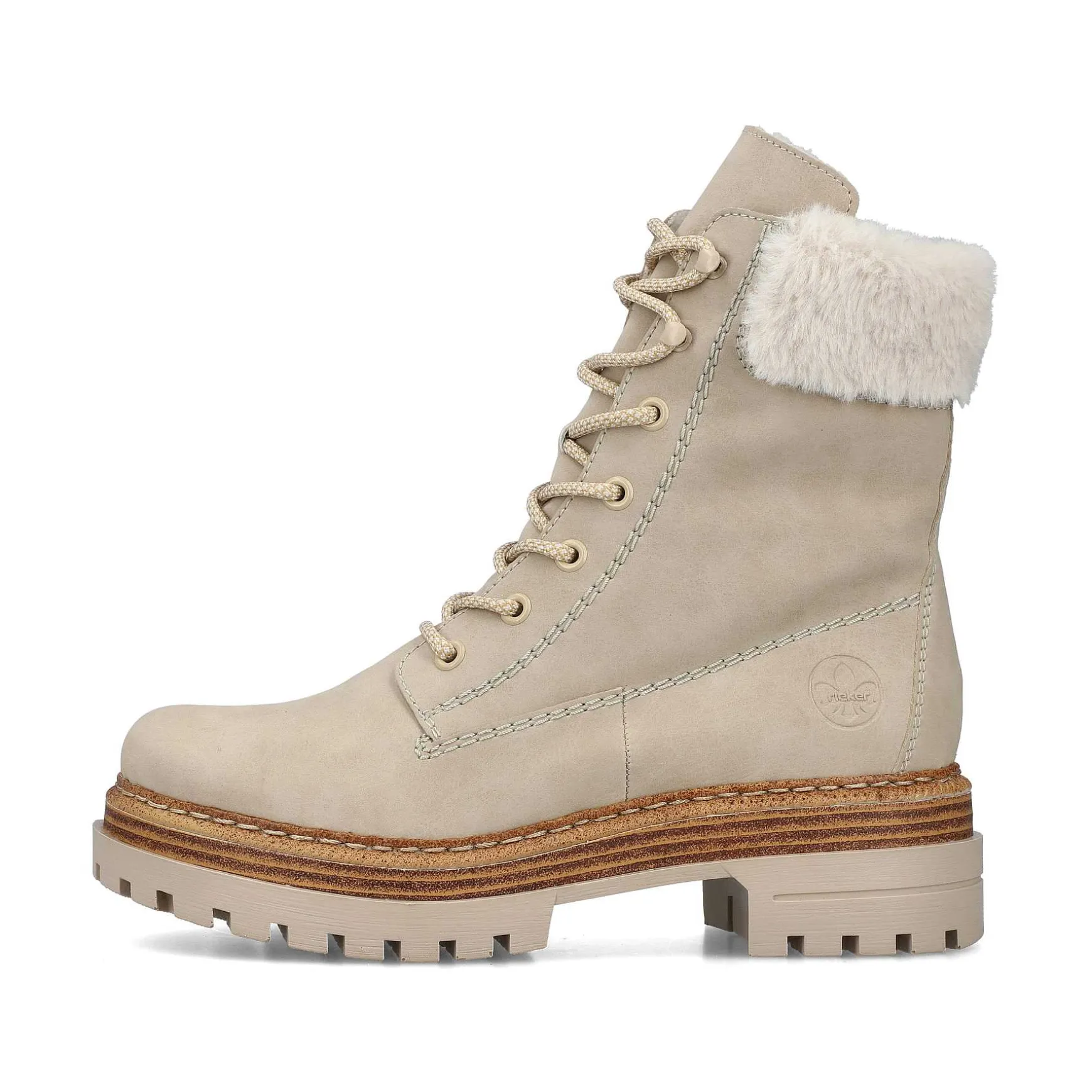 Rieker Women'S Corded Boots Sand Beige